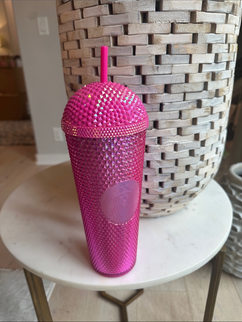 Starbucks Hot Pink Studded Tumbler with Straw